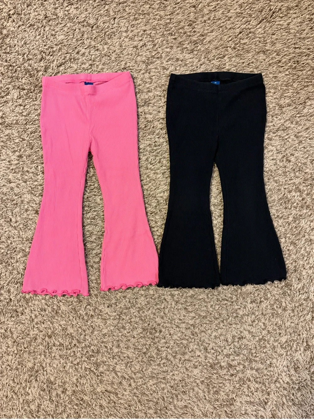 Old Navy Toddler Girl Ribbed Flared Leggings — Pink & Black